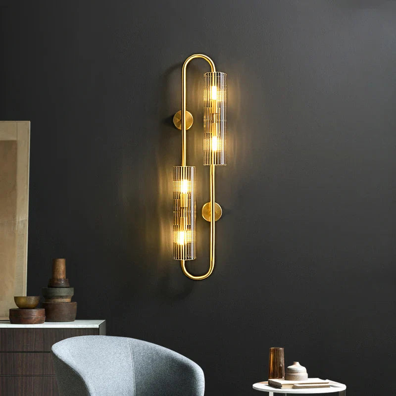 Lysandra Bed Side Copper Glass Wall Light – Where Sleek Design Meets Sophisticated Illumination