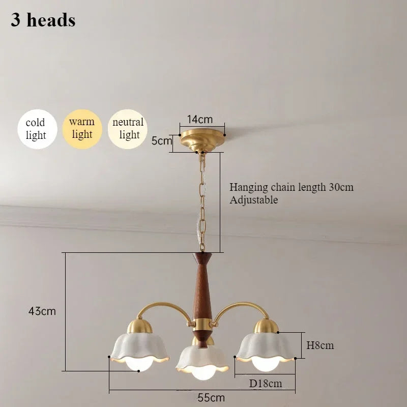 Modern Nordic Ceramic Flower Pendant Light – LED Chandelier
