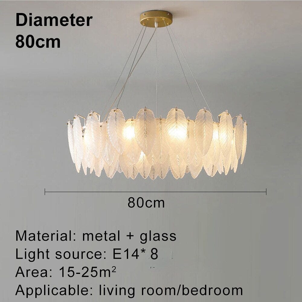 Yliana Feather Glass Ceiling Chandelier