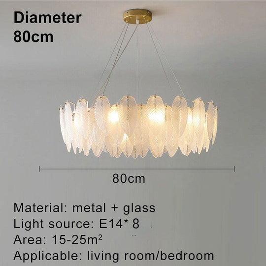 Yliana Feather Glass Ceiling Chandelier