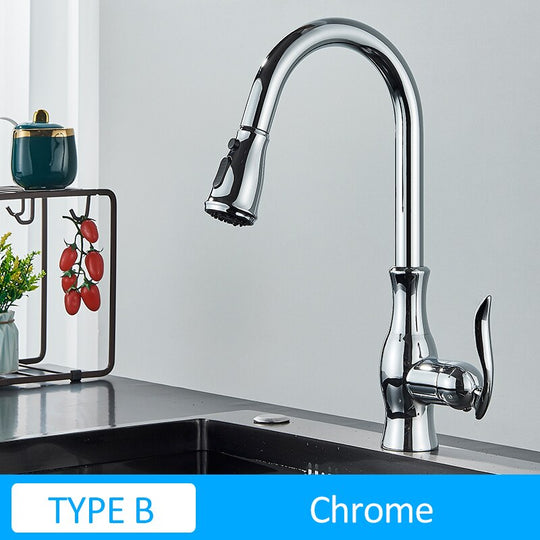 Black Kitchen Faucets Pull Out Kitchen Sink Mixer Tap Single Lever Water Mixer Tap Crane For Kitchen 360 Rotation Mixer