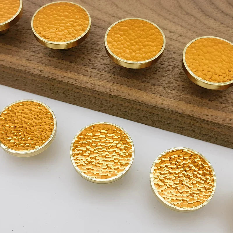 Brass & Red Copper Hammered Cabinet Knob – Modern Furniture Pull