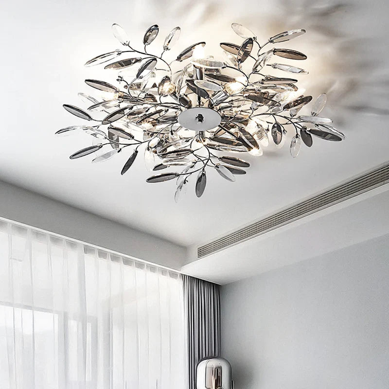 Anais Leaf Branch Crystal Chandelier - Illuminate Your Space with Elegance