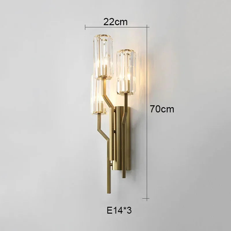 Luxury Crystal Wall Lamp Postmodern LED Sconce for Bedroom Living