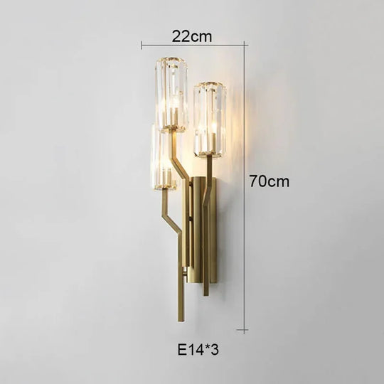 Luxury Crystal Wall Lamp Postmodern LED Sconce for Bedroom Living