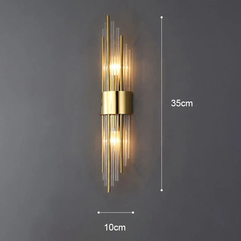 Modern LED Luxury Crystal Wall Lights Gold Home Indoor Wall Sconces Living Room Bedroom Background Decor Wall Lamp Bedside Light