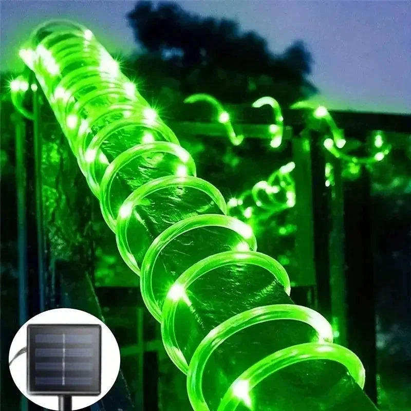 Solar LED Rope String Lights Outdoor Garden Wedding Balcony Decor