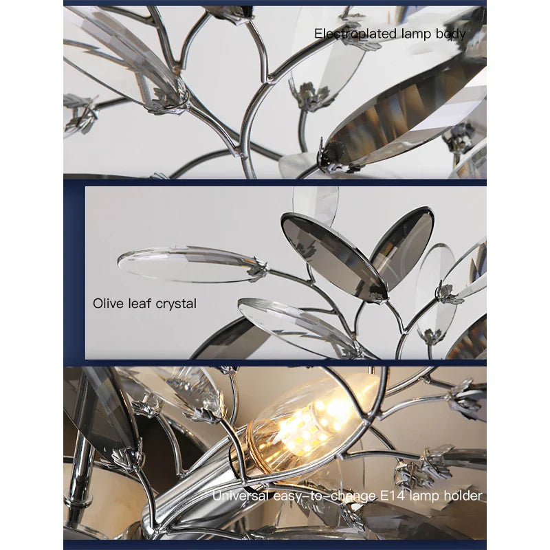 Anais Leaf Branch Crystal Chandelier - Illuminate Your Space with Elegance