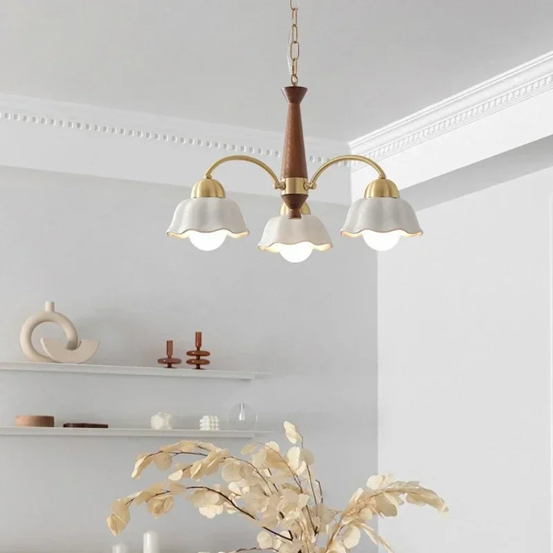 Modern Nordic Ceramic Flower Pendant Light – LED Chandelier