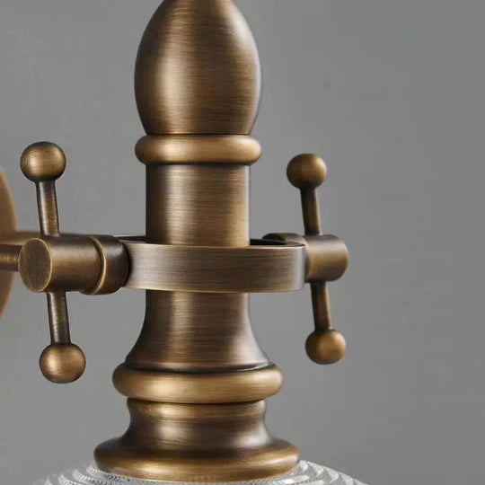 American Vintage Wall Lamp with Old Copper Finish and Clear Glass Shade