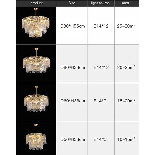 Ginevra Strand Gold LED Marble Crystal Glass Chandelier