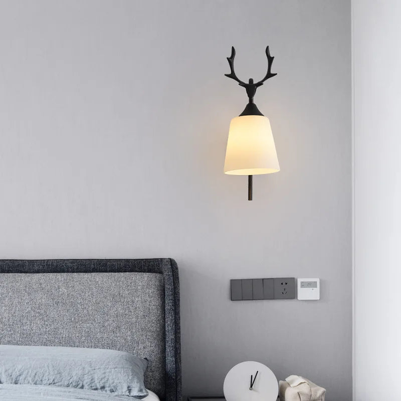 Nordic Antler Wall Lamp Modern Minimalist Bedside Living Room Light