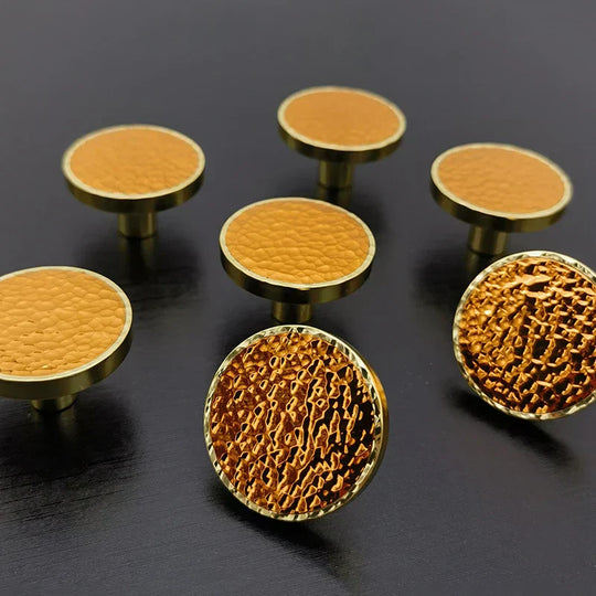 Brass & Red Copper Hammered Cabinet Knob – Modern Furniture Pull