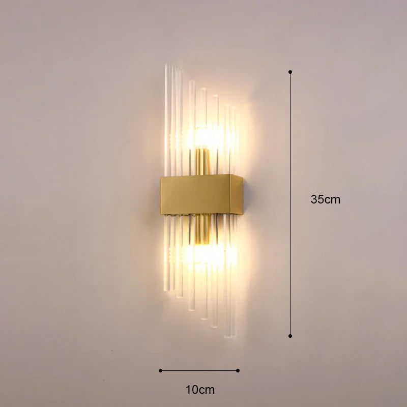 Modern LED Luxury Crystal Wall Lights Gold Home Indoor Wall Sconces Living Room Bedroom Background Decor Wall Lamp Bedside Light