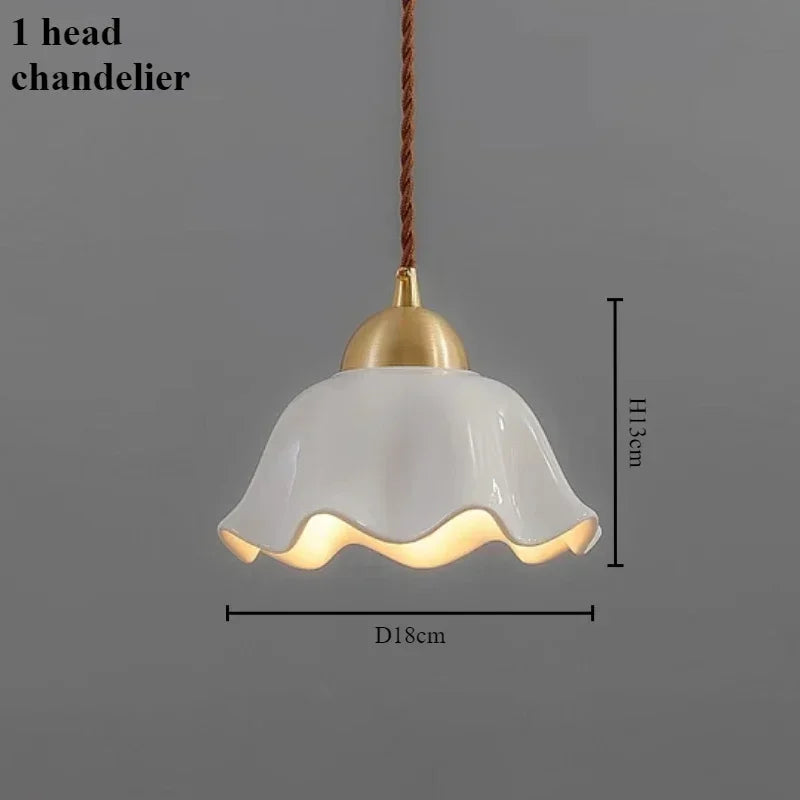 Modern Nordic Ceramic Flower Pendant Light – LED Chandelier
