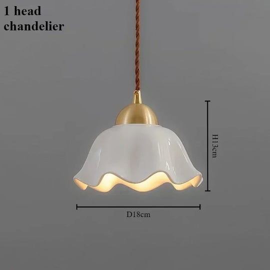 Modern Nordic Ceramic Flower Pendant Light – LED Chandelier