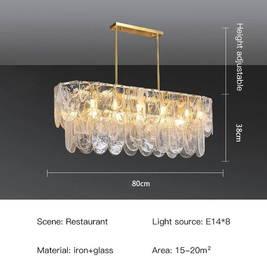 Ginevra Strand Gold LED Marble Crystal Glass Chandelier