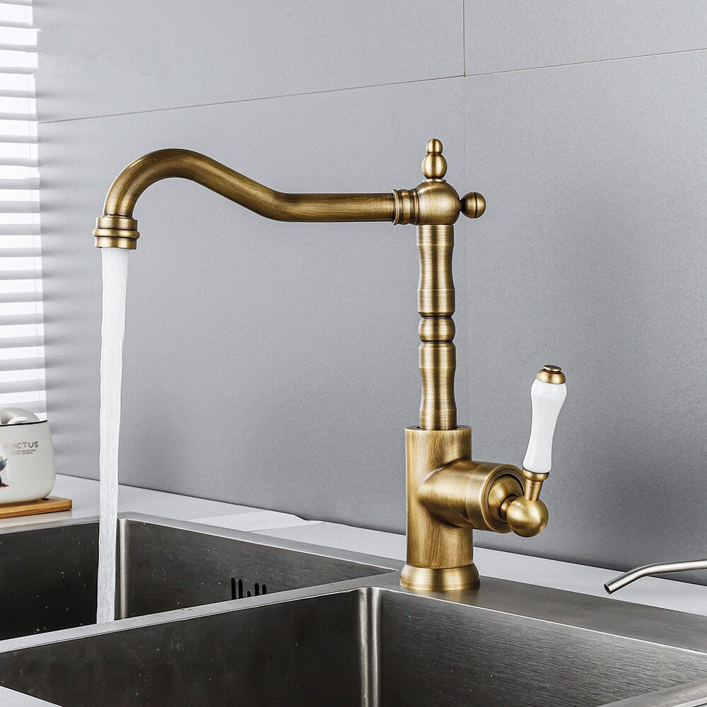 Kitchen Faucets Black Faucets for Kitchen Antique Sink Mixer Single Lever Chrome Sink Mixers Tap Hot Cold Water Crane