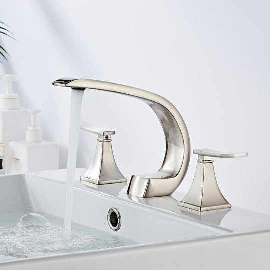 Bathroom faucet Rose Gold widespread Basin faucet Black Tap luxury Gold Basin Mixer Hot And Cold shower room sink Faucet