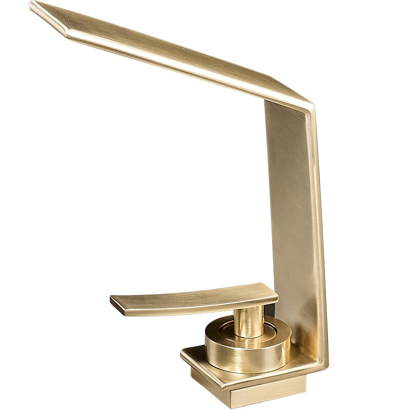 Brushed Gold Bathroom Faucet Gold Basin Faucet Grey Water Faucet Waterfall Water Bathroom Sink Faucet Bathroom tap Basin