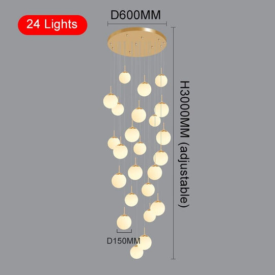 Gemma Staircase Chandelier – Illuminate with Warm, Inviting Light