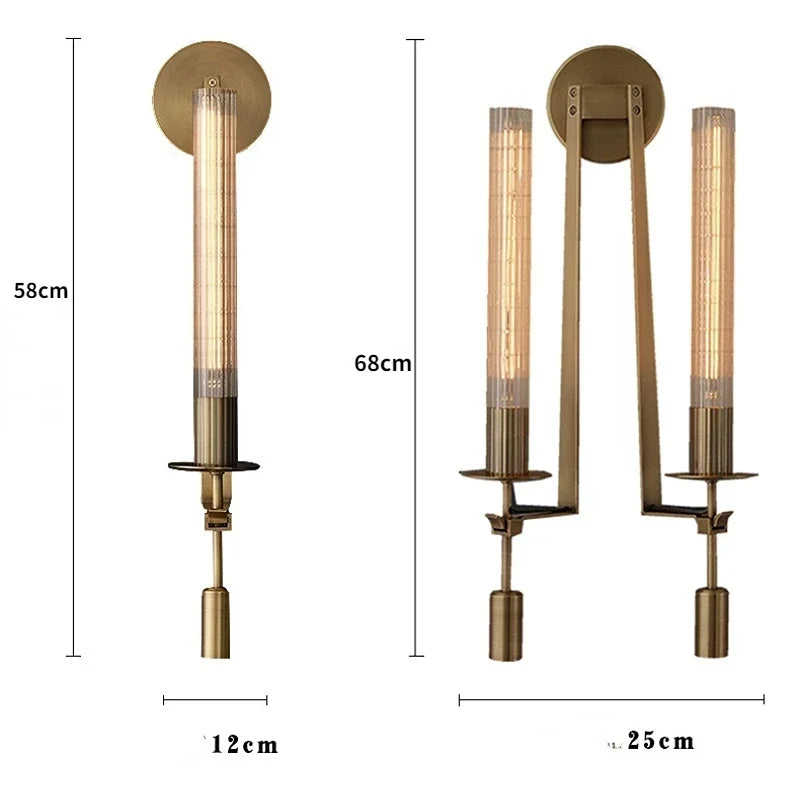 Modern Copper Wall Sconce for Living Room & Bedroom