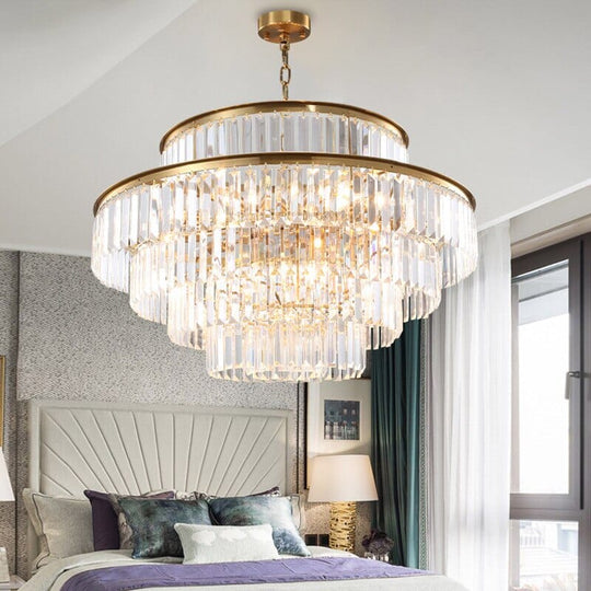 Bella Elegant 3-Tier Crystal Chandelier: Transform Your Space with Glamour