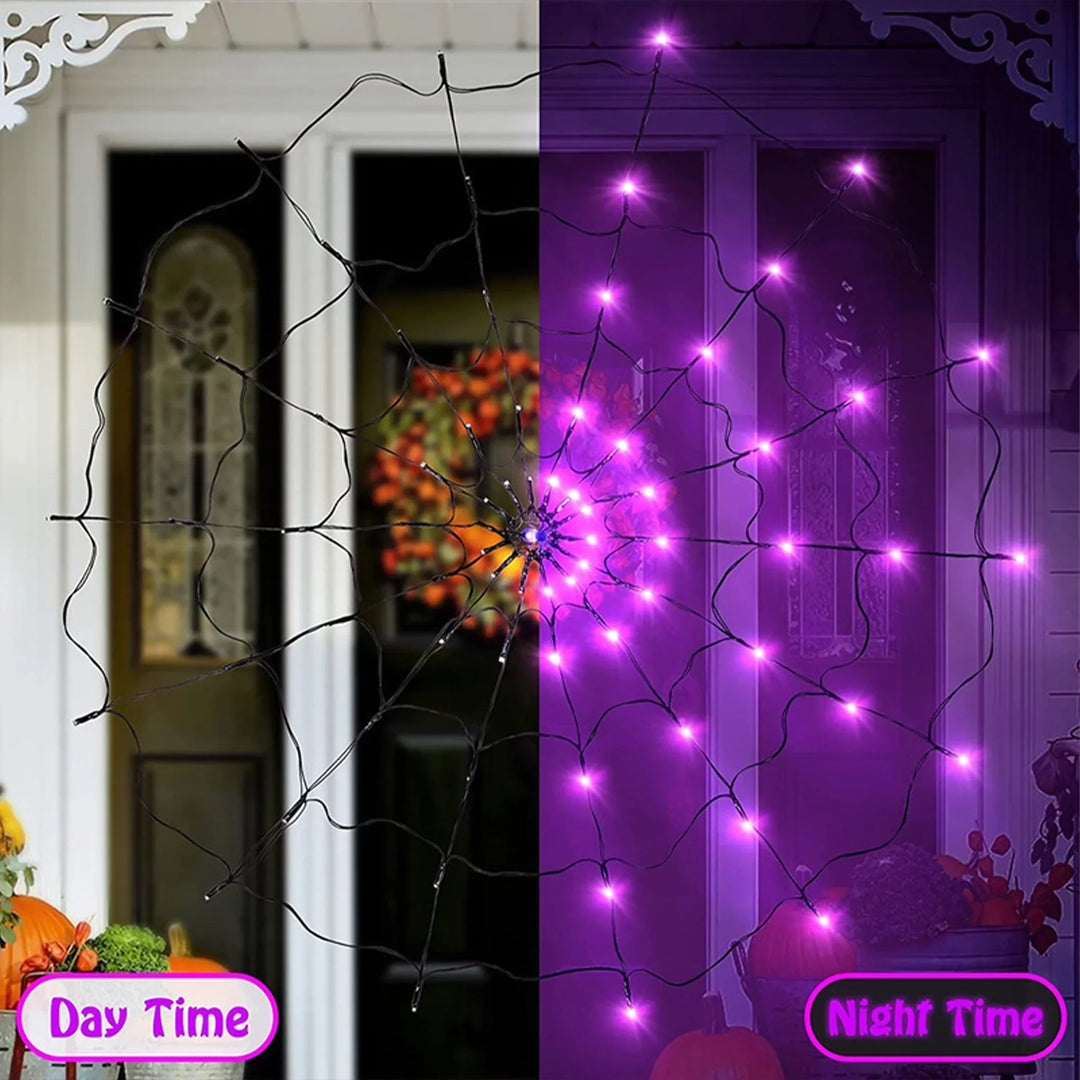 Halloween Spider Web Lights 70 LED Battery Fairy Outdoor Decor