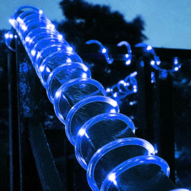 Solar LED Rope String Lights Outdoor Garden Wedding Balcony Decor