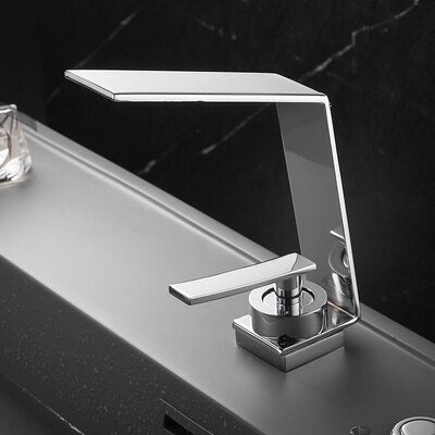 Brushed Gold Bathroom Faucet Gold Basin Faucet Grey Water Faucet Waterfall Water Bathroom Sink Faucet Bathroom tap Basin