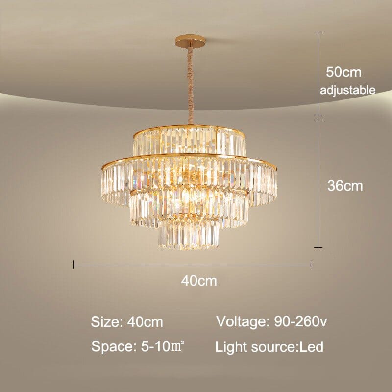 Bella Elegant 3-Tier Crystal Chandelier: Transform Your Space with Glamour