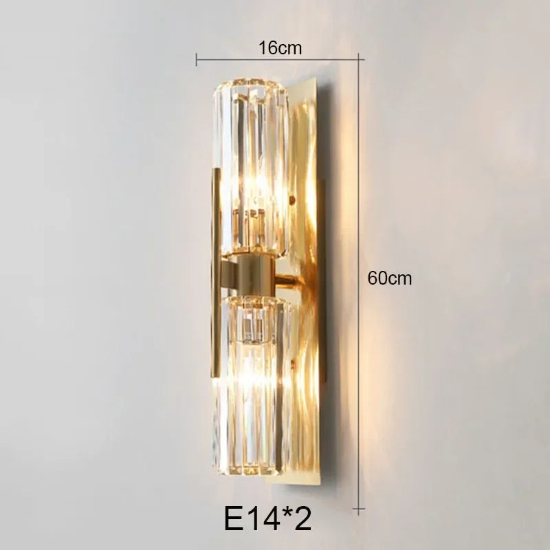 Luxury Crystal Wall Lamp Postmodern LED Sconce for Bedroom Living