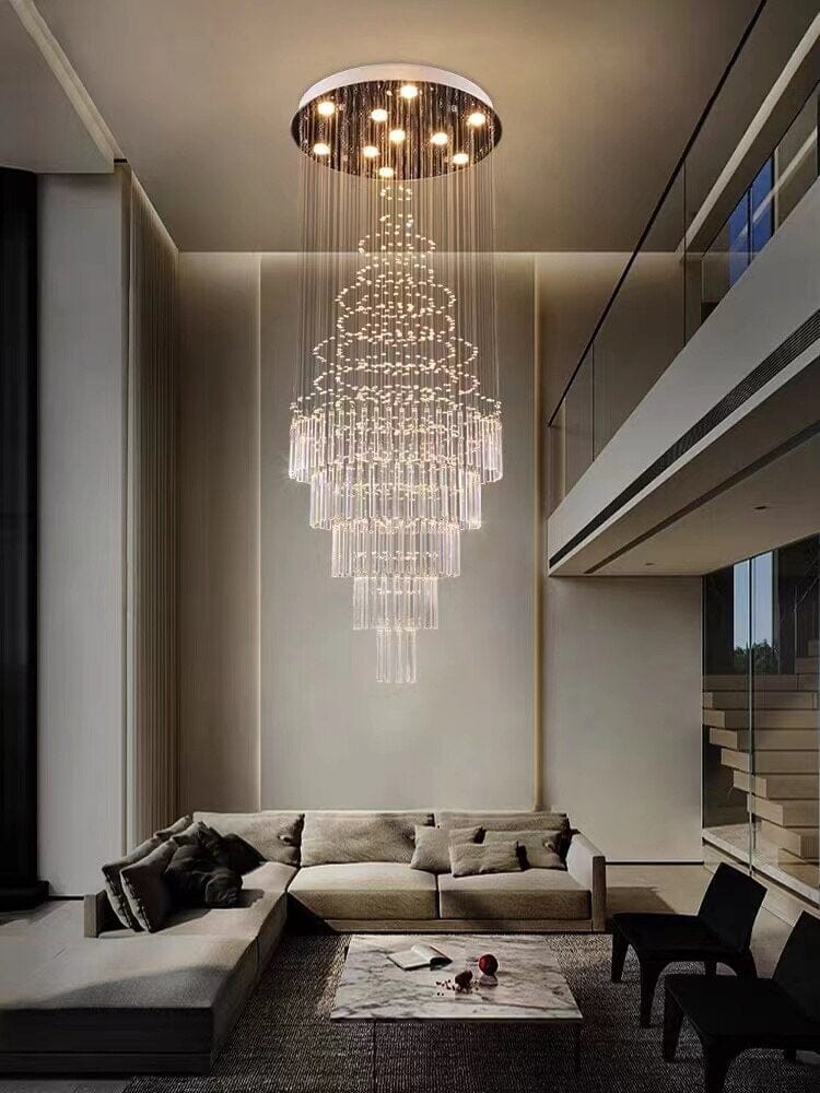 Abigail Modern Crystal Stair Ceiling Chandelier - Luxurious Illumination