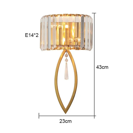 Luxury Crystal Wall Lamp Postmodern LED Sconce for Bedroom Living