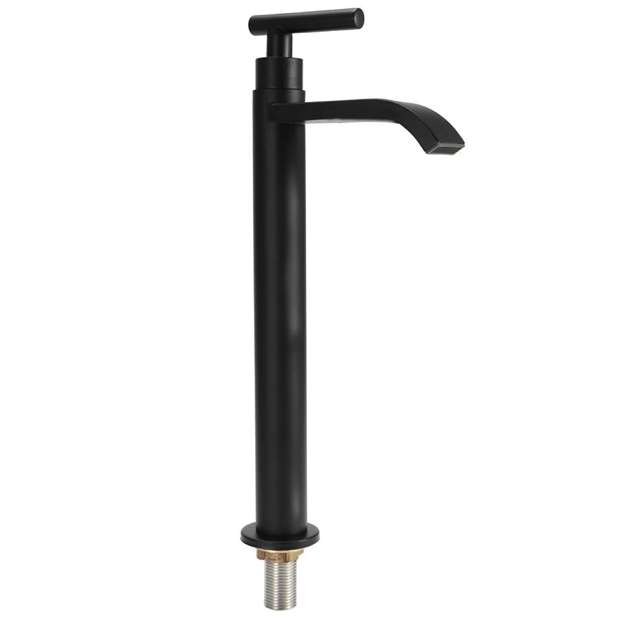 G1/2 304 Stainless Steel Water Tap Single Cold Washbasin Sink Faucet Countertop Basin Tap Black Kitchen Faucet Accessories