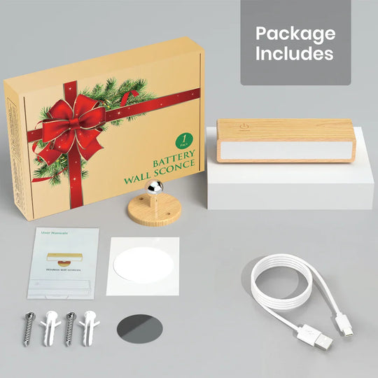 Nordic Wooden Wall Lamp 360° Rotating Magnetic Reading Light