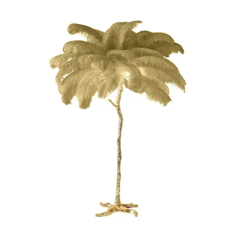 Lily Nordic Feather LED Floor Lamp – Luxury Ostrich Standing Light