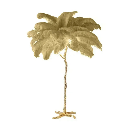 Lily Nordic Feather LED Floor Lamp – Luxury Ostrich Standing Light