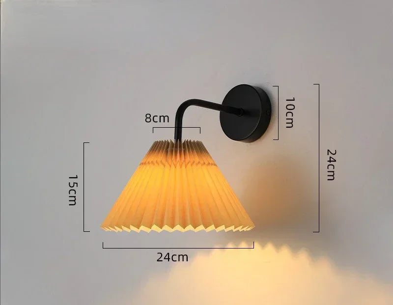 Retro Fabric Wall Lamp with Reading Light Modern Luxury Bedside