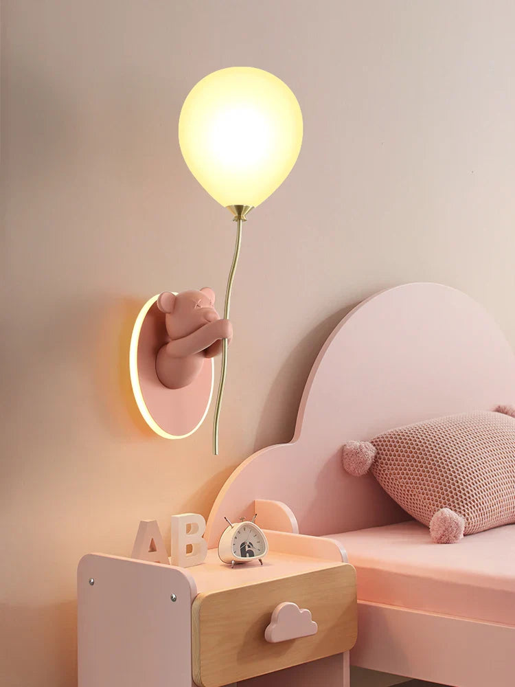 Bear Cartoon Children's Room Wall Lamp - Whimsical Bear Wall Light for Kids