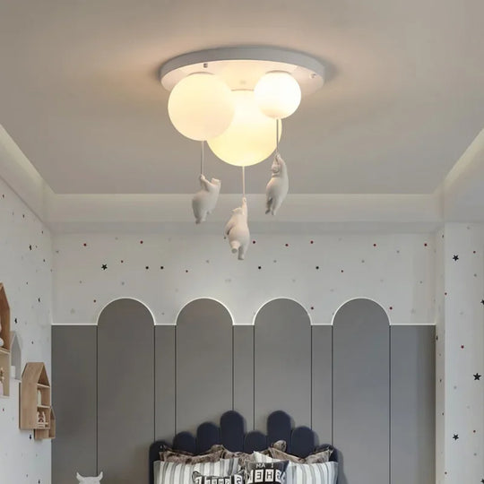 Bear Pendant Light - Whimsical Nordic Children's Room Pendant Light