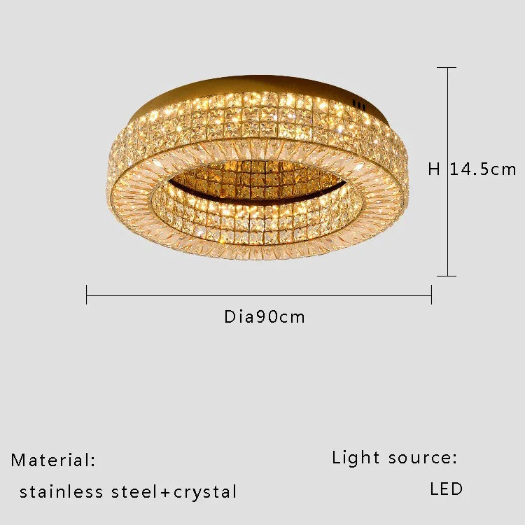 Modern Two-Tier Crystal Ceiling Light for Bedroom & Living Room