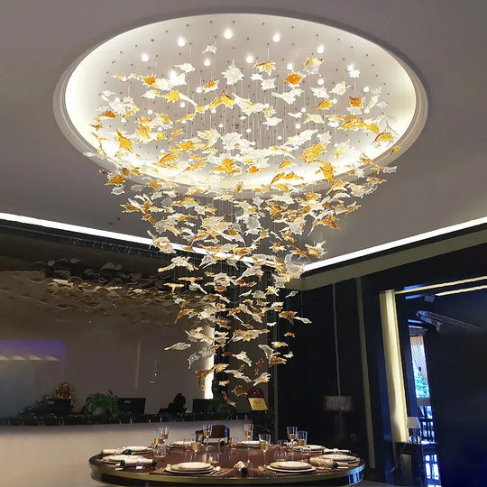 Chelsea Creative Art Leaf Crystal Chandelier - Illuminate with Nature-Inspired Elegance and Charm