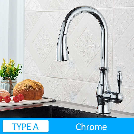 Black Kitchen Faucets Pull Out Kitchen Sink Mixer Tap Single Lever Water Mixer Tap Crane For Kitchen 360 Rotation Mixer