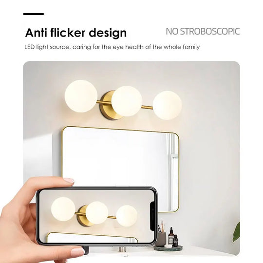 Nordic Frosted Glass Wall Lamp Modern LED Sconce for Bedroom