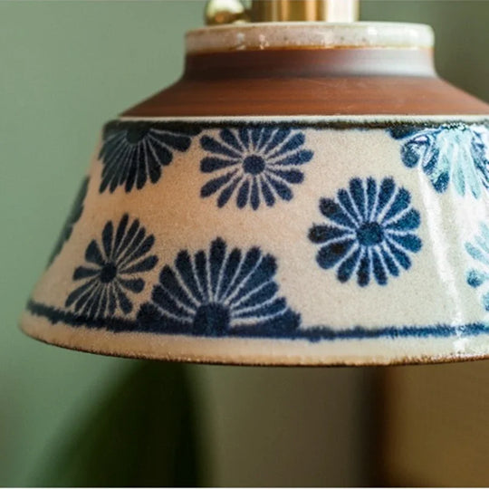 Hand-Painted Ceramic Pendant Light for Dining & Living Room