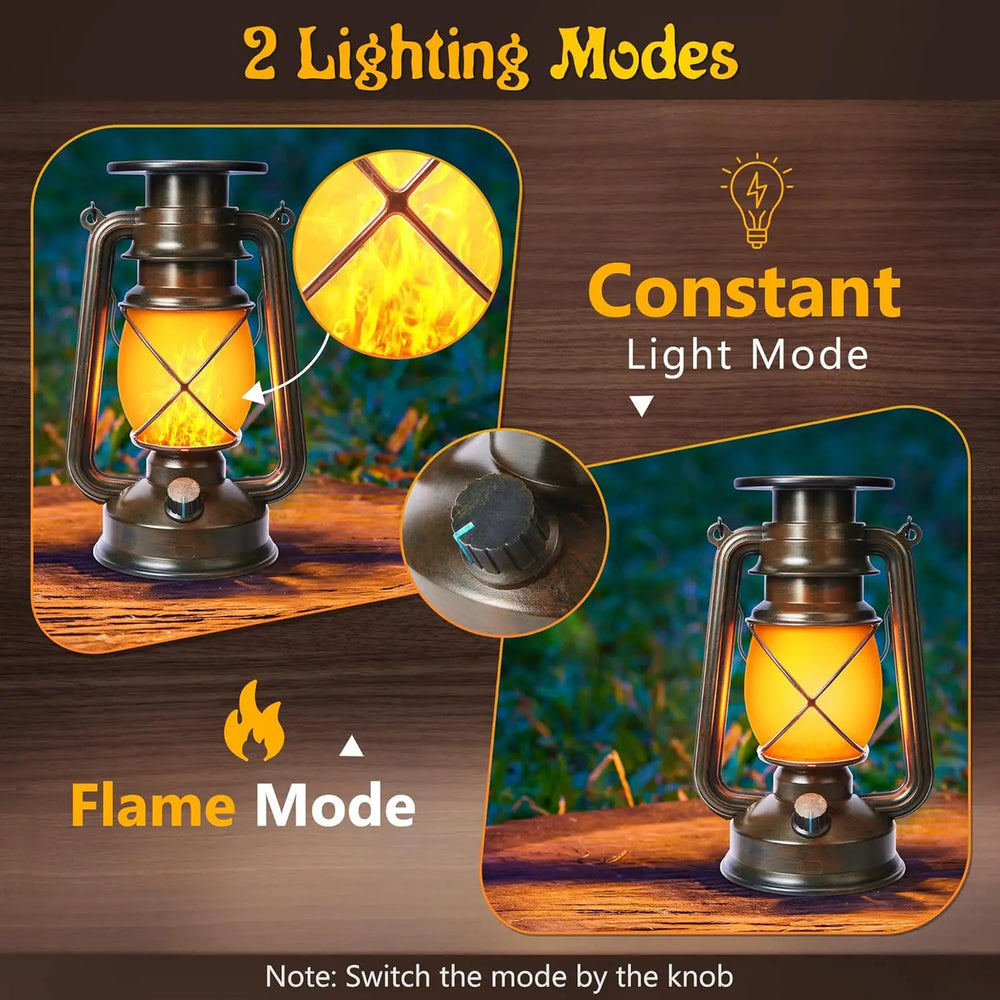 Solar Outdoor Hanging Dancing Flame Lights – Vintage LED (2/4 Pack)