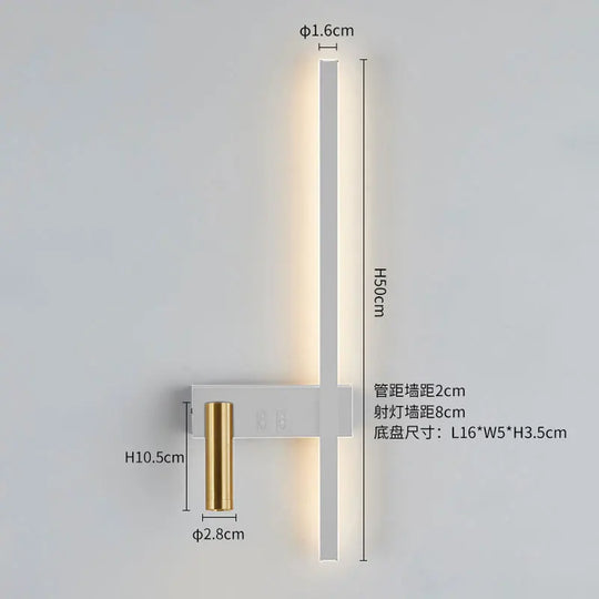 Nordic Modern Wall Lamp Black White Minimalist Bedside Light