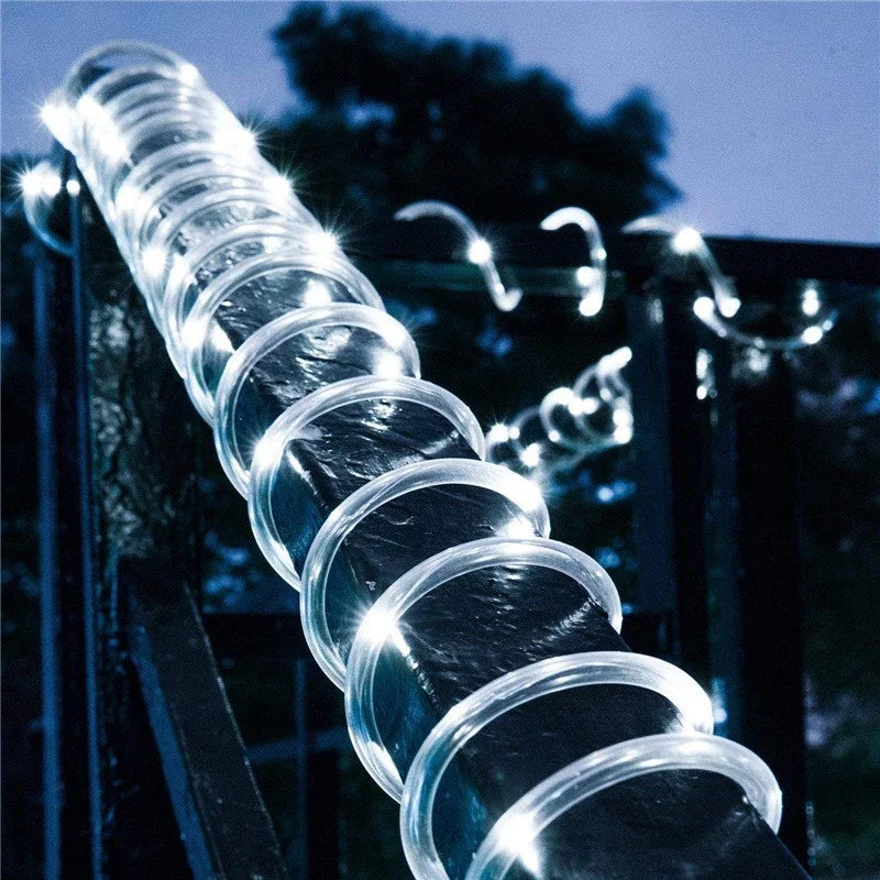 Solar LED Rope String Lights Outdoor Garden Wedding Balcony Decor