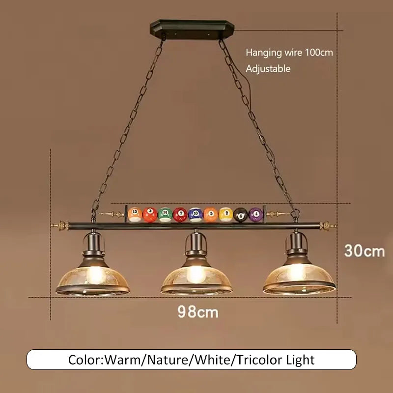 Nordic Retro Billiard Pendant Lamp Modern LED Chandelier Ceiling Lamps Restaurant Bar Counter Clothing store Indoor Decor Lights